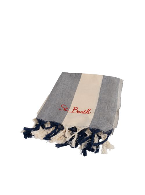 Telo mare Foutas Saint Barth a righe cotone blu Mc2 Saint Barth | FOUTAS LIGHT N01467H STRIPES POP V61 EMB